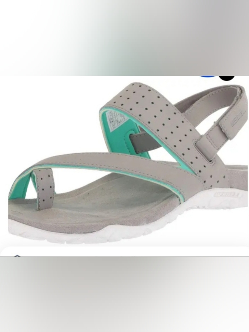 MERRELL Women's Grey Teal Strappy Walking Hiking Sandals